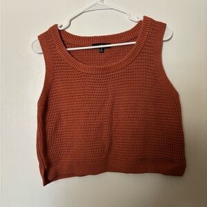 Women's Orange Knit Tank Top